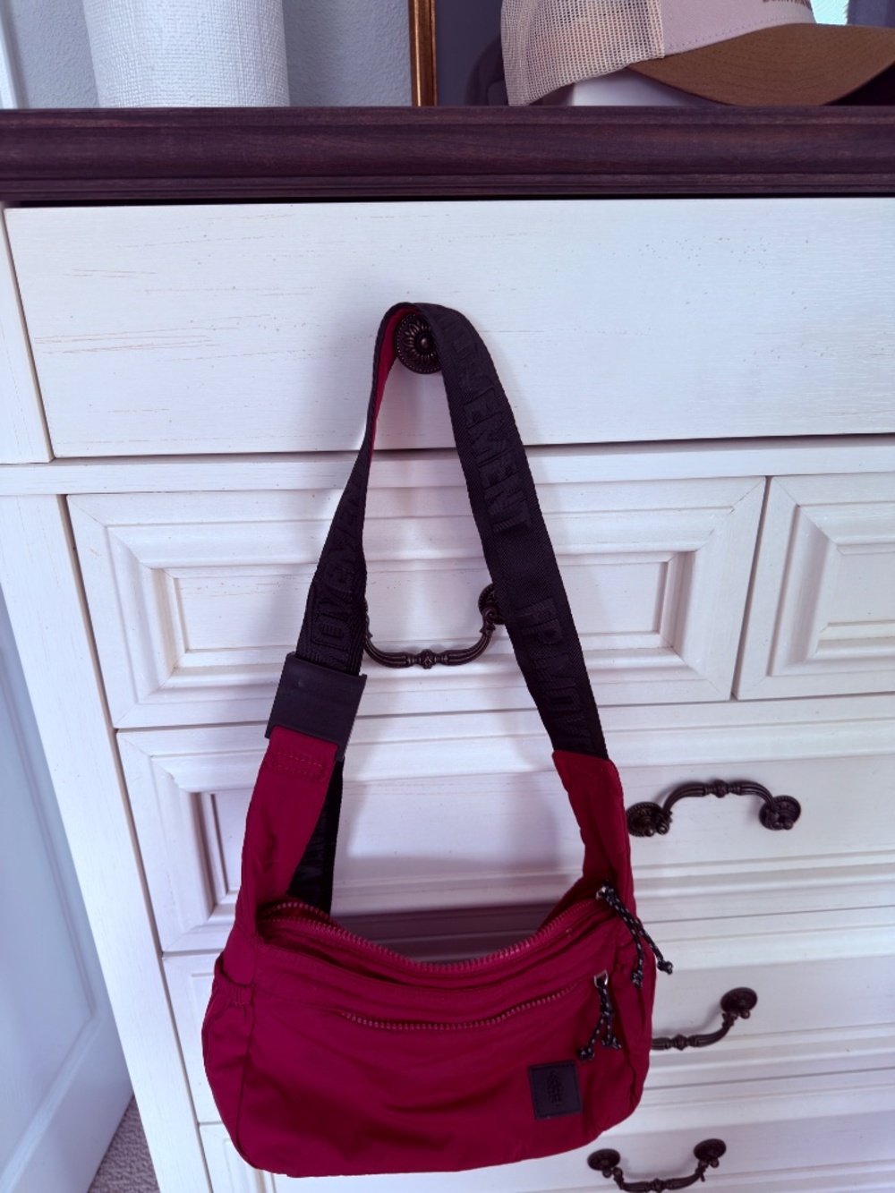 Free People FP Movement Check It Crossbody Bag Deep Berry